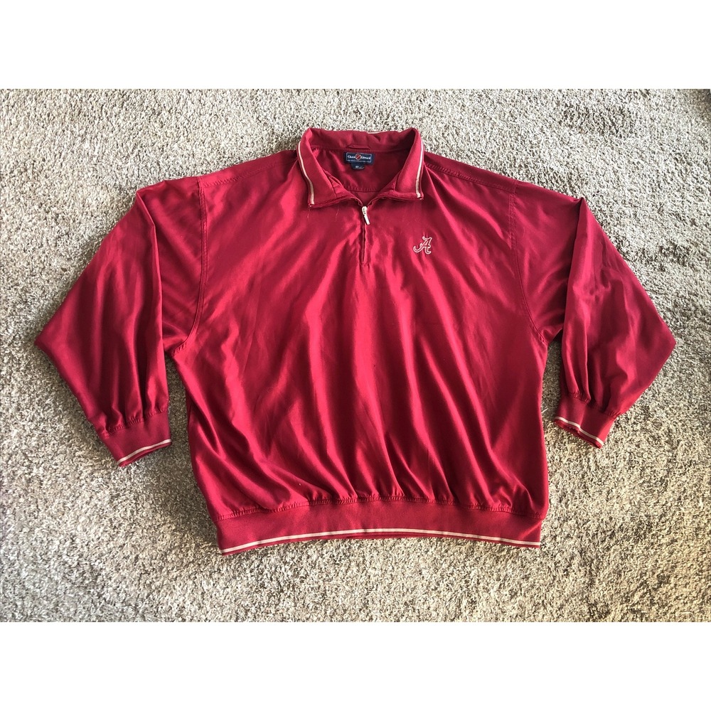 Alabama Crimson Tide Chase Edward 1/4 Zip Pullover Polyester Jacket Red Men XXL